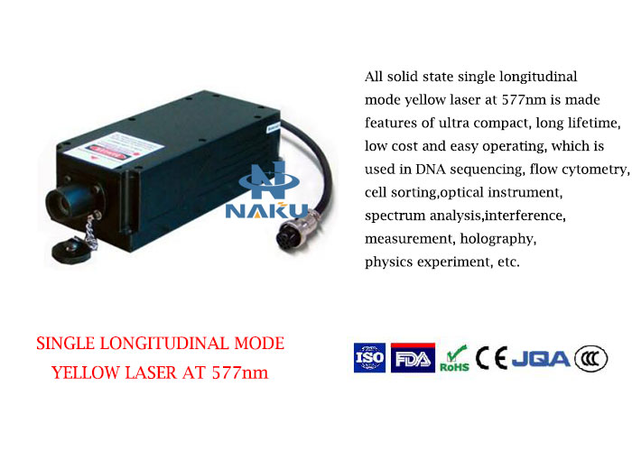Long Lifetime 588nm Singal Longitudinal Mode Yellow Laser 1~200mW